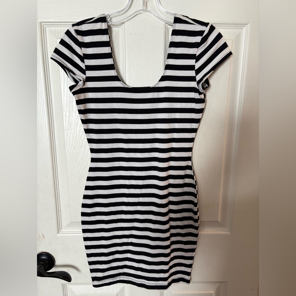 Black & White Striped Mini Dress
